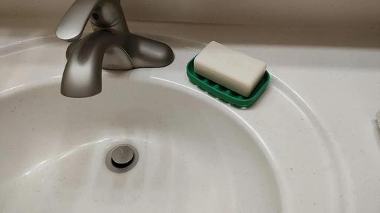 Soap Dish with Drains and Walls (for round sinks)   