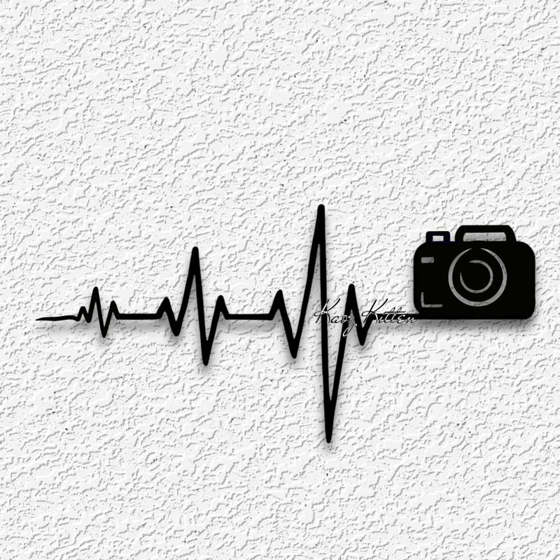 love of photography heartbeat wall art camera home decor