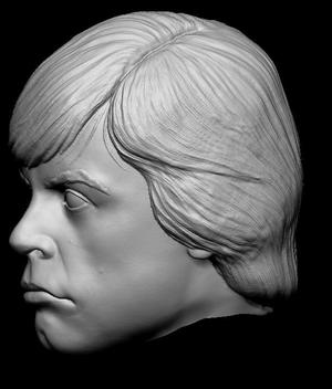 Luke Skywalker Action Figure Head Sculpt - Black Series - Hottoys 1:6 Scale