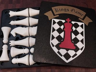 Chess piece set storage box