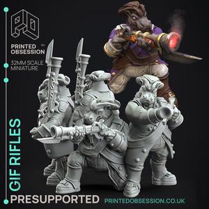 Giff Riflemen x4 - Weird Shores - PRESUPPORTED - 32mm scale