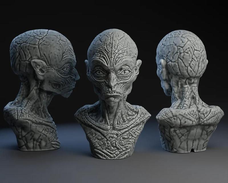 Aquatic / Alien Head Bust   