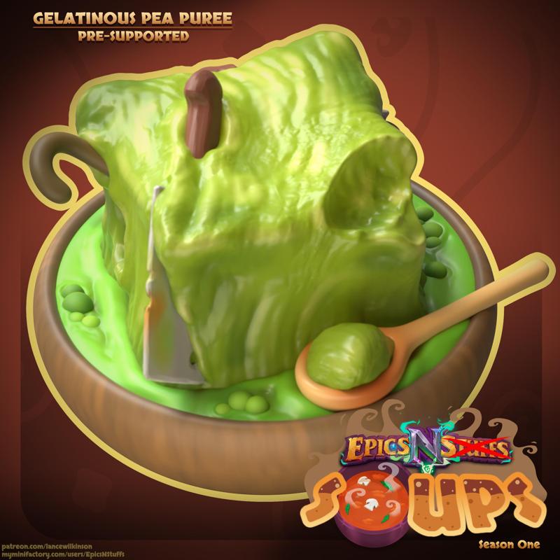 Gelatinous Pea Puree Miniature - pre-supported