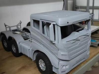10-scale six-wheel-drive truck, semi-trailer truck, printable RC truck