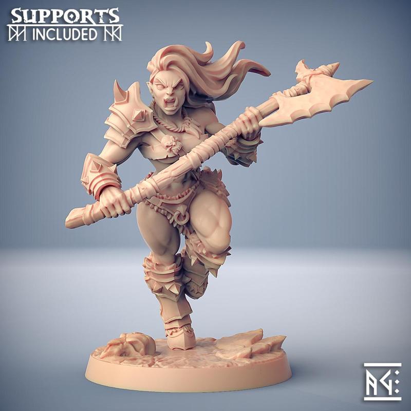 Orc Barbarian - D (Lady) Modular