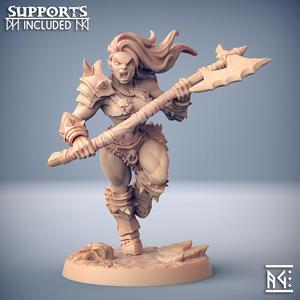 Orc Barbarian - D (Lady) Modular