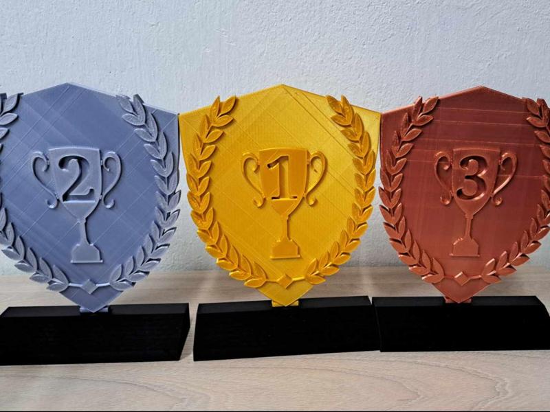 Trophy awards first second third place