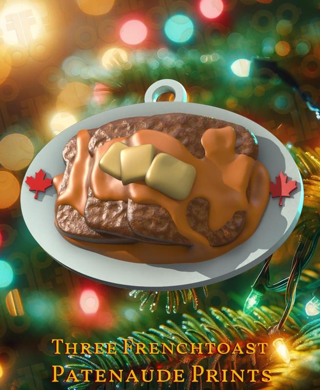 Three French Toast Christmas Tree Ornament 