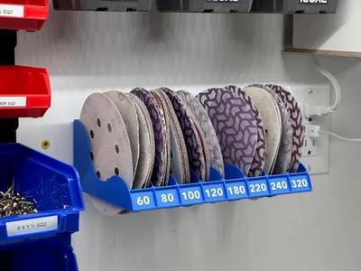 8-gang wall mounted 5-in orbital sandpaper holder