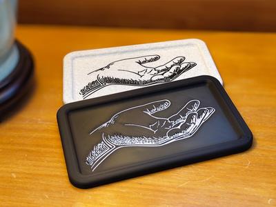 Hand Etched Catch All Tray