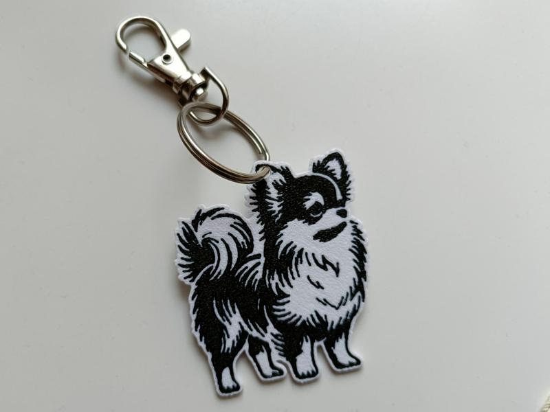 Long-Haired Chihuahua Keychain