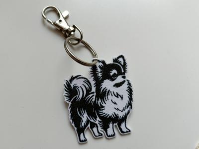 Long-Haired Chihuahua Keychain