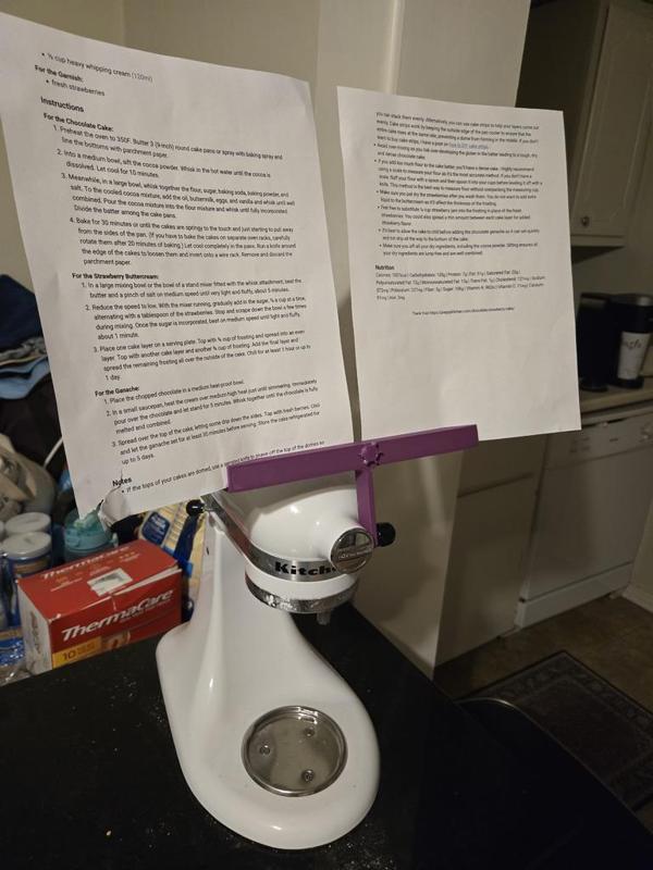 Recipe Holder for Kitchen Aid Stand Mixer