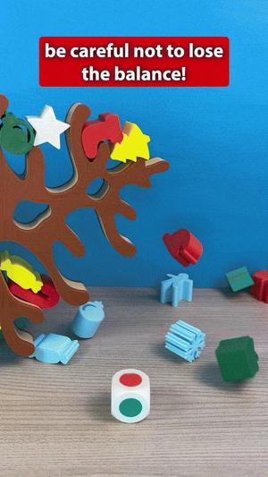 Christmas Tree Balance Stacking Game