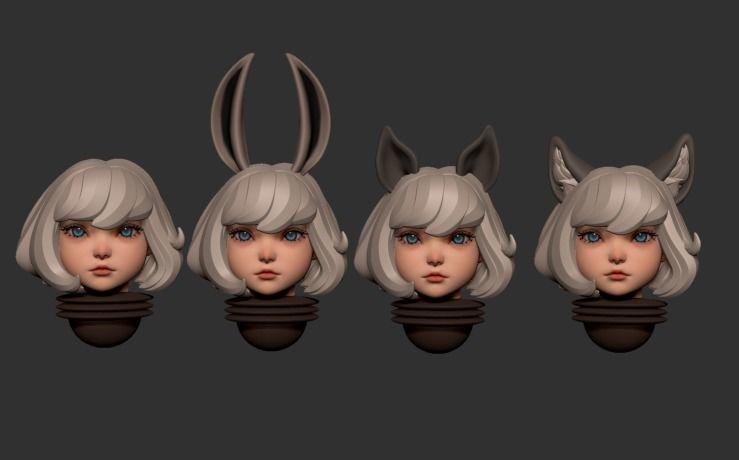 Space nuns anime heads - 46 heads