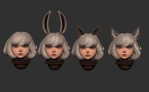 Space nuns anime heads - 46 heads