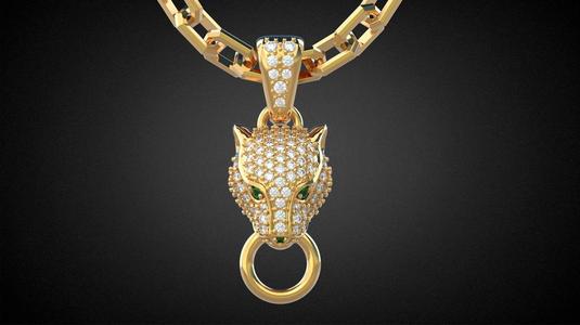 Panther gemstone pendant P13
