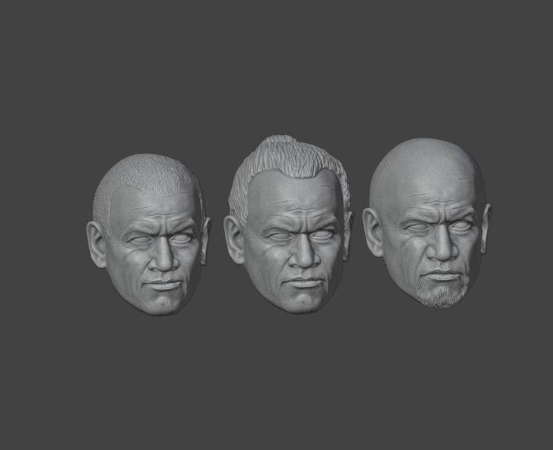 One-Twelfth Scale Clone Heads Rex Tup and Fives 3D Print Files