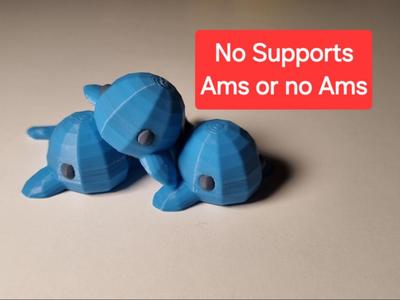 Cute Tiny Whale - Low Poly
