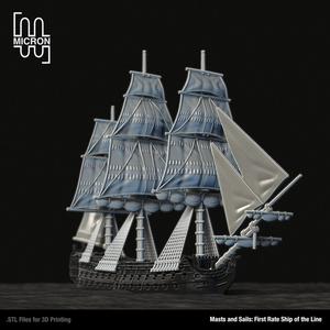 Masts, Sails and Ratlines: First Rate Ship of the Line