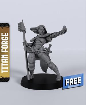 Human Female Cleric - With Free Dragon  - 5e DnD Inspired for RPG and Wargamers