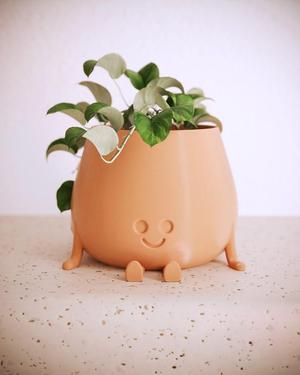 Happy Pot 3D Print Stl File | Stl File For 3D Printers |Home Decor - Digital Download Person, Succulent, Planter, decor, magic, fun.