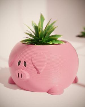 Fat Cute Pig 3D Print Stl File | Stl File For 3D Printers |Home Decor - Digital Download Pig, Succulent, Planter, decor, magic.
