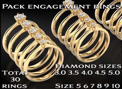 Pack engagement rings many size 736