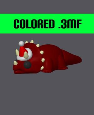 Christmas Triceratops - Mini Monster #7 Colored .3MF