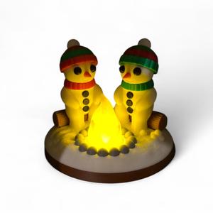 Snowman Campfire Scene - Too Cool to Melt 