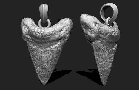 Shark Tooth Fossil – 3D Print Pendant