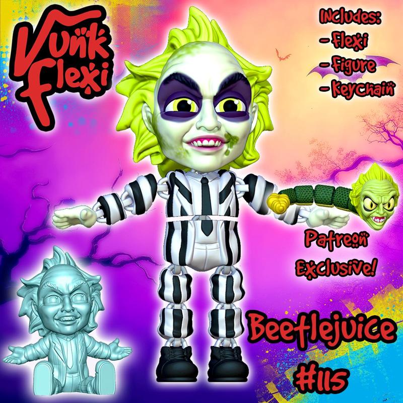 Beetlejuice Beetlejuice MultiColor Flexi Print-In-Place + figure & keychain