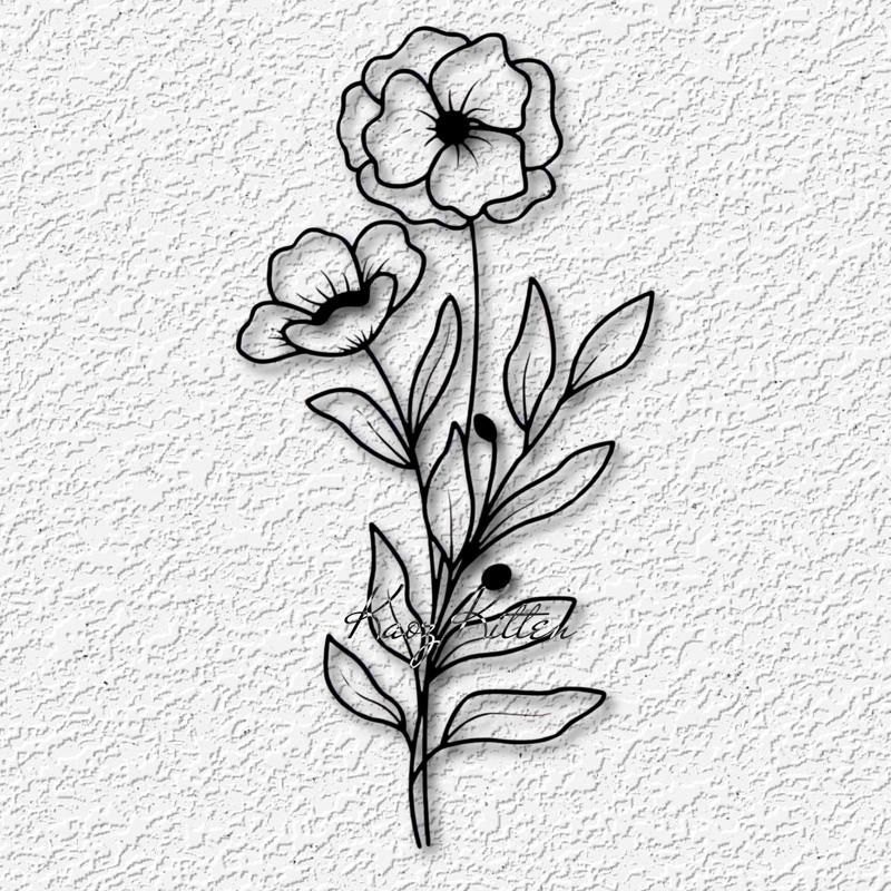 minimalist flowers wall art floral garden home decor