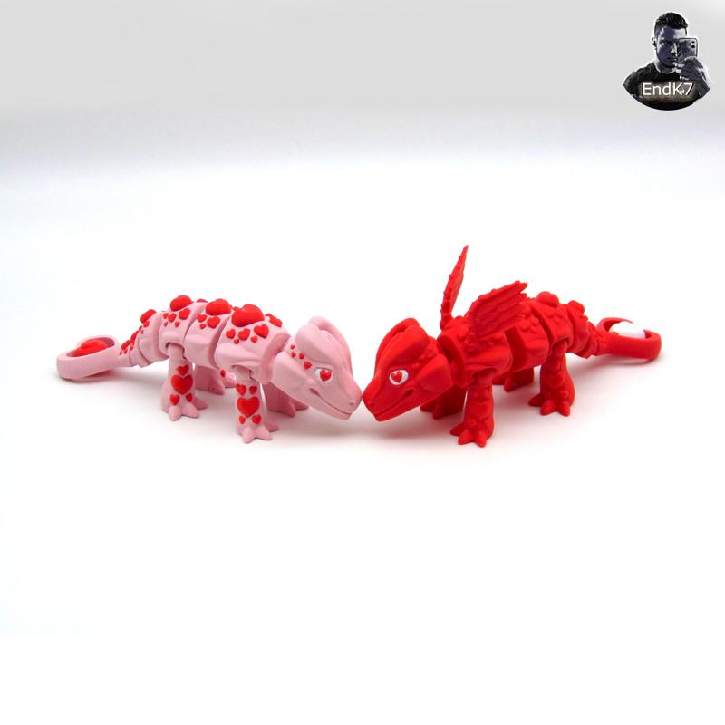 Heart Dragon – articulated – print in place