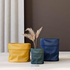 Sack Bag Vase 3D Print Stl Files, Vase 3D Print Files, Tote Bag 3D Printable Models