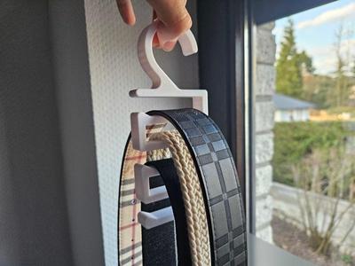 Belt holder hook for Clothes rails, V2 added! (5 sizes)