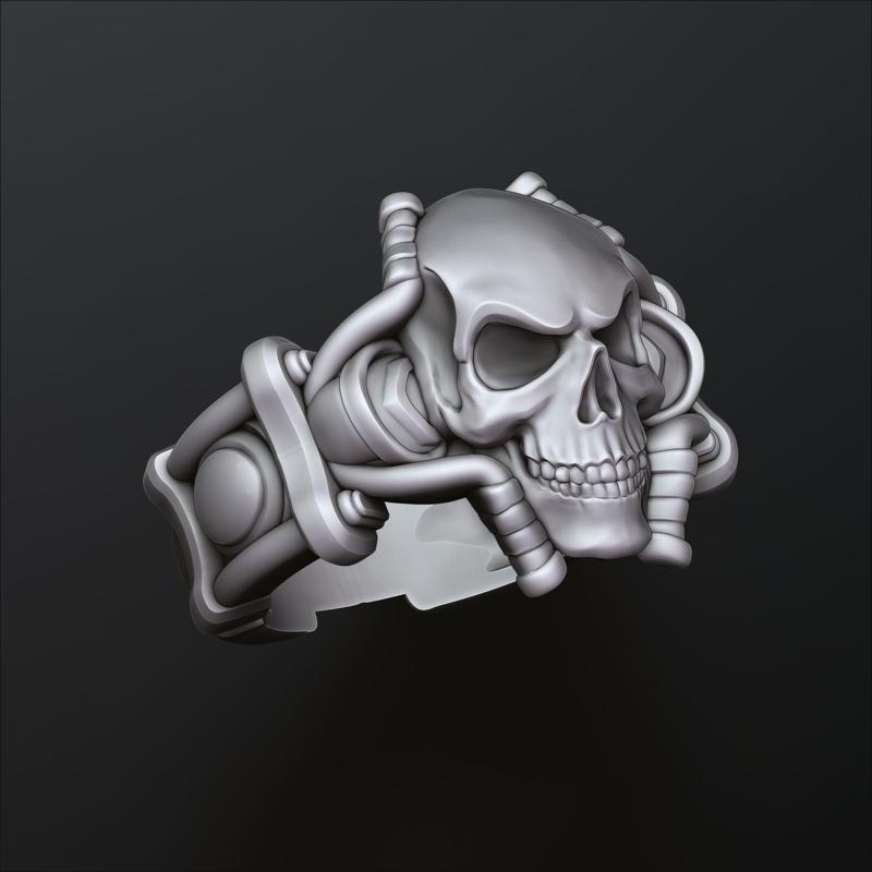 Skull Biker Ring