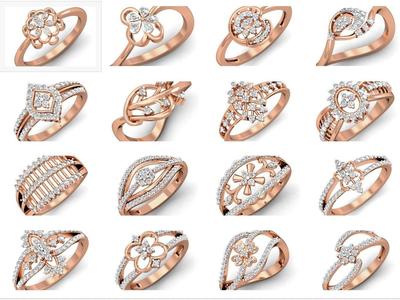 129 Women diamond ring  3dm stl render  3D Model Collection