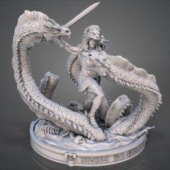 Hercules vs Hydra in Diorama STL files for 3D Printing | Assembly Model