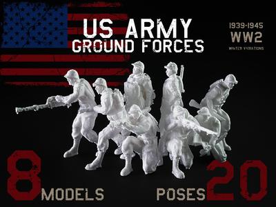 WW2 US Ground Forces Pack - Multiple poses/scales!