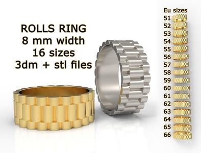 Rolls ring  8 mm  wide