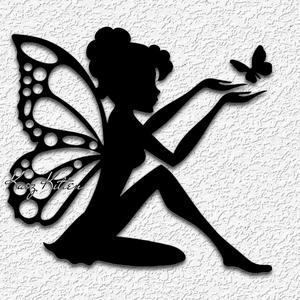garden fairy with butterfly wall art forest fairie home decor