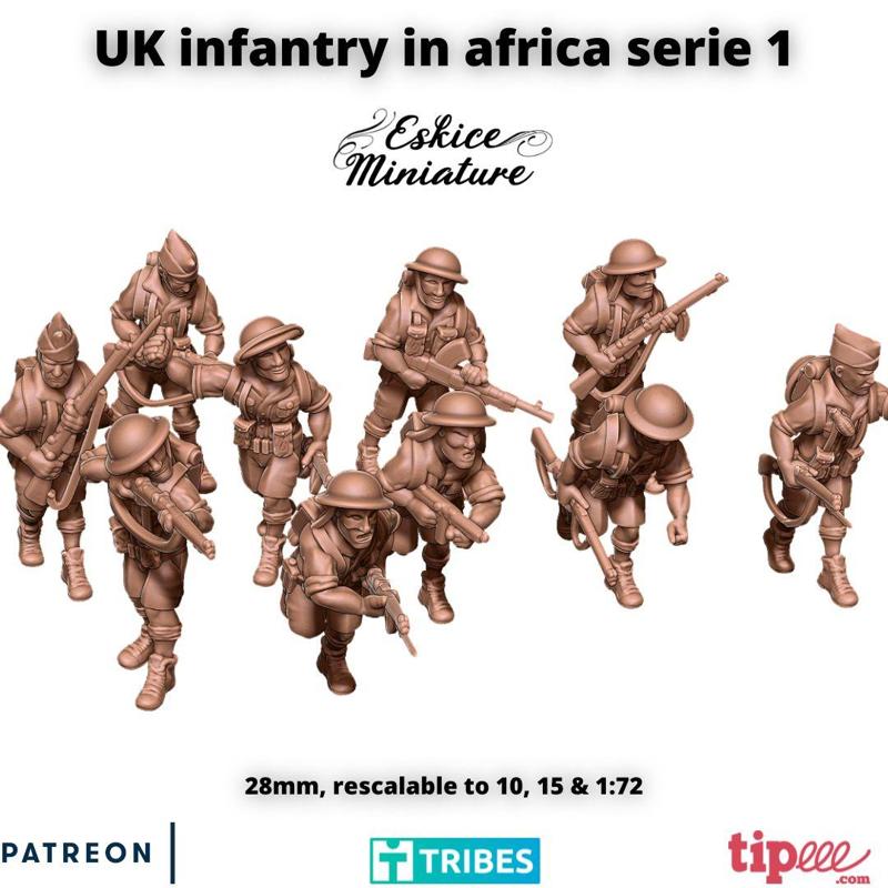 UK infantry in africa serie 1 - 28mm
