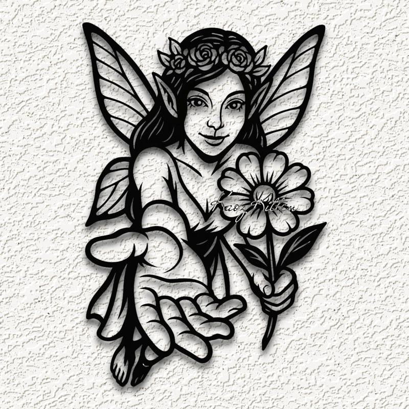 forest fairy sprite flower 3 perspective illusion wall art home decor