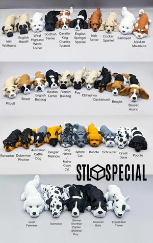 Dogs Articulated Flexi Toy Keychain Pack STL Special