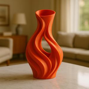 Glowing Ember Curve Vase