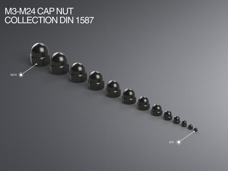 M3-M24 Cap Nut Collection DIN 1578