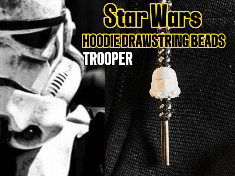 Trooper hoodie drawstring beads - starwars