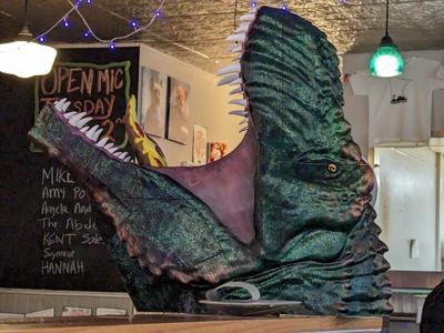Giant T-rex head, split for printing