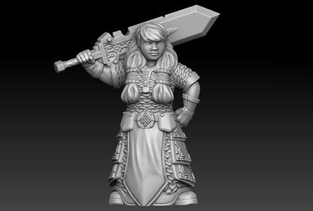 Dwarven warrior remake of PollyGrimms female dwarf warrior 